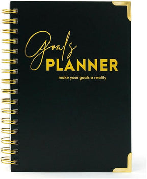 Joucien Weekly Goal Planner - Black Spiral Notebook - High Quality Stationery