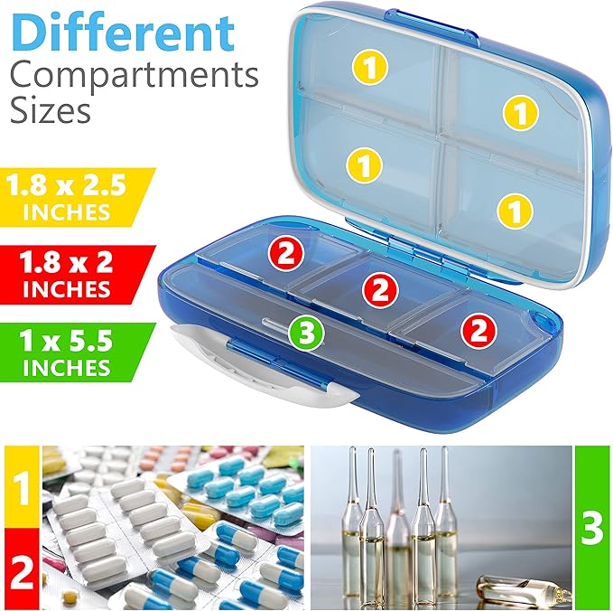 Airtight Moisture Proof Travel Pill Organizer Box