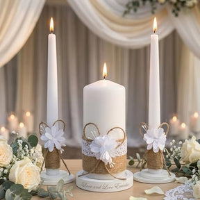 Wedding Unity Candle Set - 6" Pillar and Two 10" Taper Candles