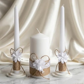 Wedding Unity Candle Set - 6" Pillar and Two 10" Taper Candles