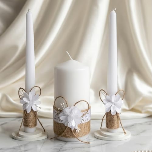 Wedding Unity Candle Set - 6" Pillar and Two 10" Taper Candles