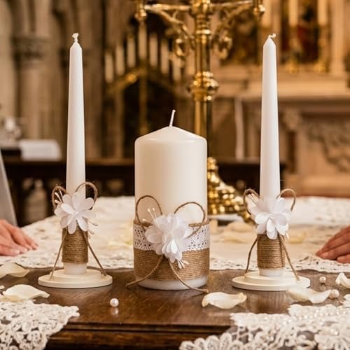 Wedding Unity Candle Set - 6" Pillar and Two 10" Taper Candles