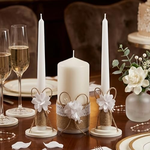 Wedding Unity Candle Set - 6" Pillar and Two 10" Taper Candles