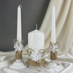 Wedding Unity Candle Set - 6" Pillar and Two 10" Taper Candles