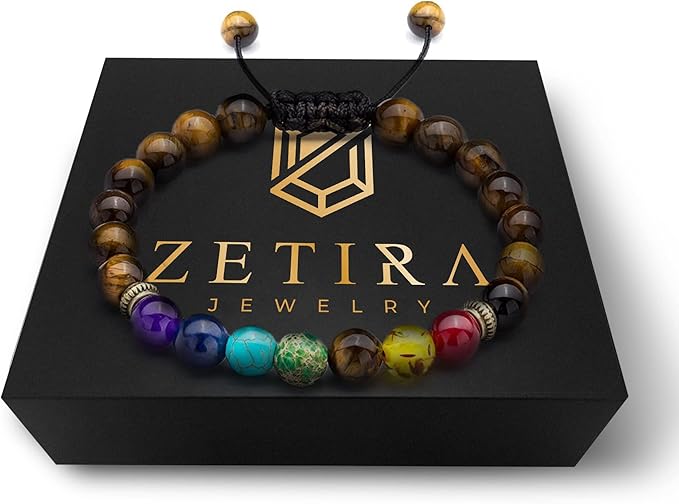 Natural Tiger Eye Beaded Bracelet - Multiple Colors