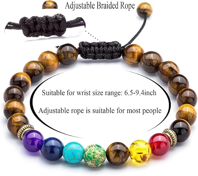 Natural Tiger Eye Beaded Bracelet - Multiple Colors