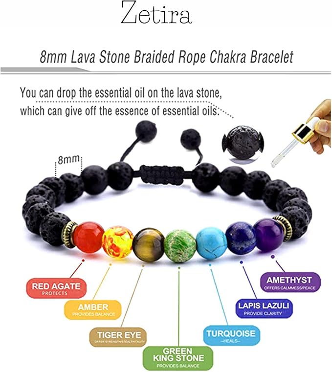 Natural Tiger Eye Beaded Bracelet - Multiple Colors