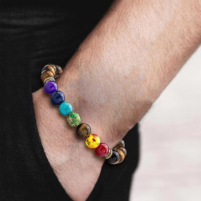 Natural Tiger Eye Beaded Bracelet - Multiple Colors
