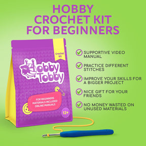 HobbyTobby Beginner Crochet Kit - Bear Amigurumi Craft Set