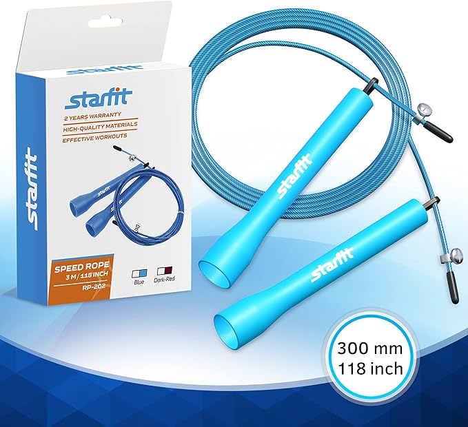 StarFit Premium High-Speed Jump Rope with 360-Degree Ball Bearings and Adjustable Cable