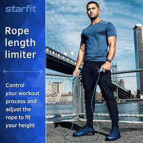 StarFit Premium High-Speed Jump Rope with 360-Degree Ball Bearings and Adjustable Cable