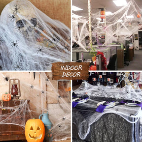 Halloween Decor: 1400 SQ FT Spider Web with 100 Fake Spiders