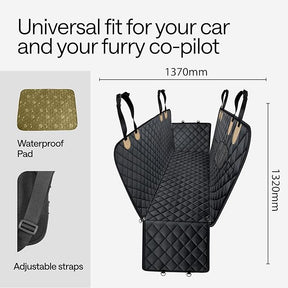 Waterproof Dog Car Seat Cover with Hard Bottom Inserts and Mesh Window