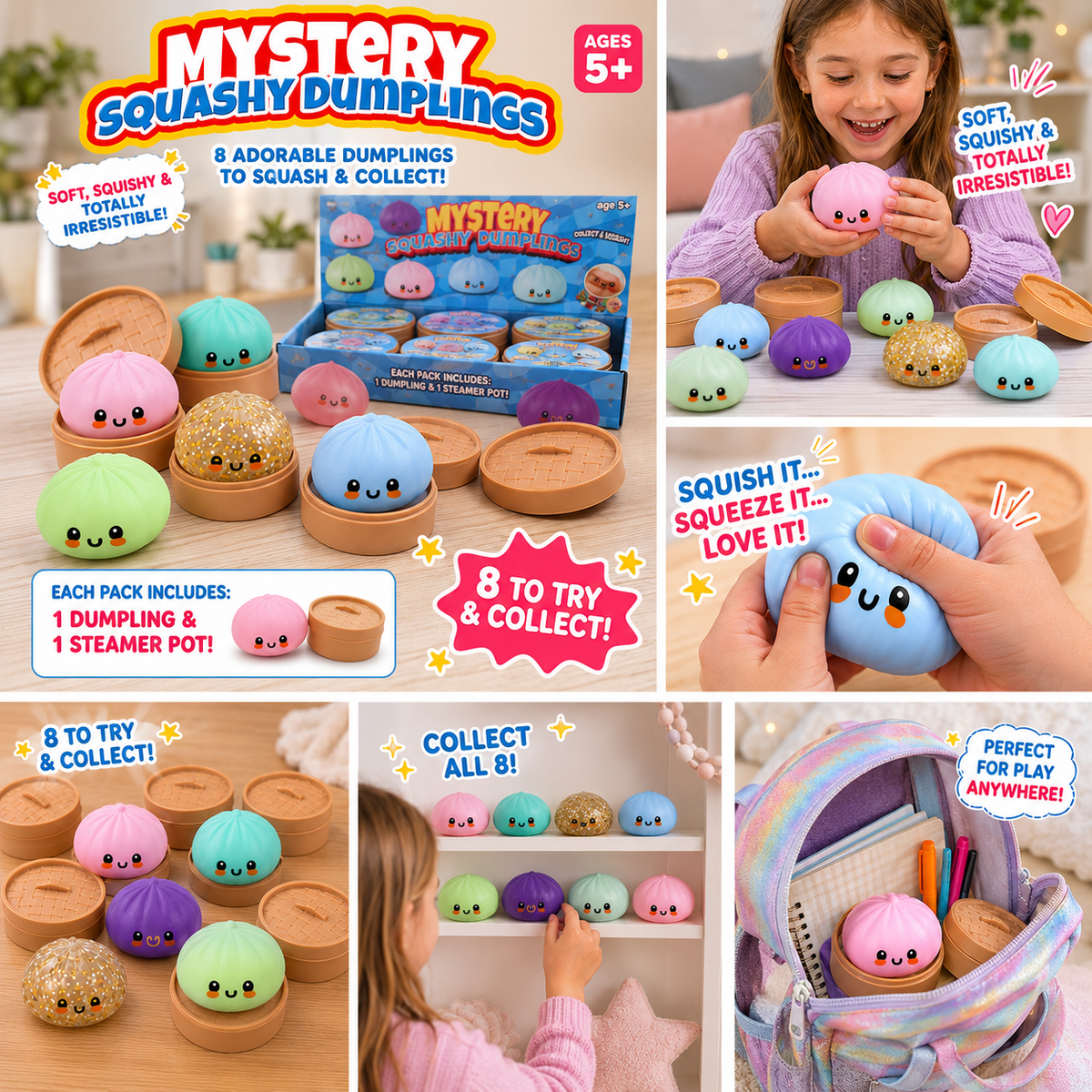 Viral Mystery Squishy Dumplings - Stress Relief Fidget Toy (3.35")