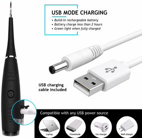 Dental Calculus Remover with USB Charging & Mirror – 5-Speed Tartar & Plaque Cleaner