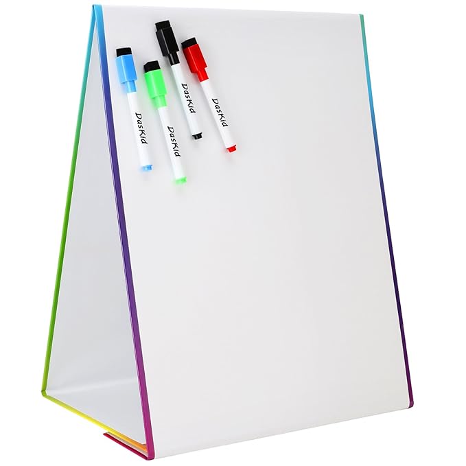 16" x 12.5" Double-Sided Tabletop Magnetic Whiteboard Easel