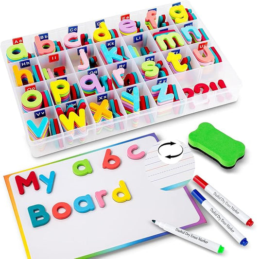 234-Piece Magnetic Letters Alphabet Kit with 11.3" x 7.9" Whiteboard