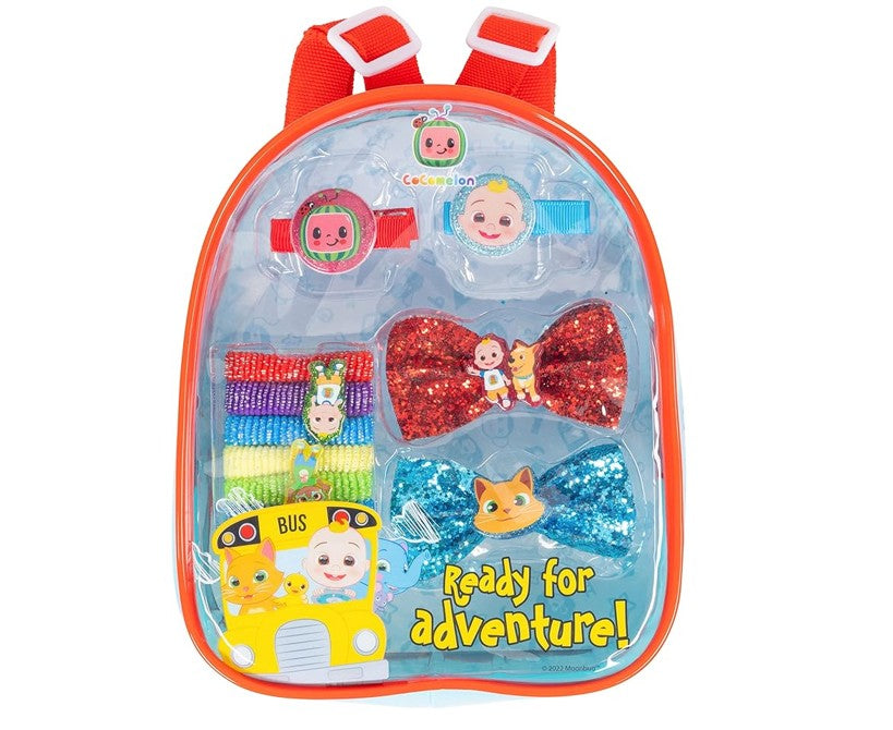 LUV HER Cocomelon Backpack with Hair Styling Accessories for Kids Blue