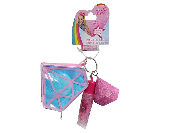JoJo Siwa 0.21 oz Lip Balm, 0.28 oz Lip Gloss and Diamond Keychain Coin Purse Set