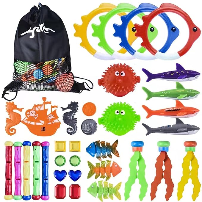 29-Piece Underwater Sinking Dive Toys and Pool Games Kit