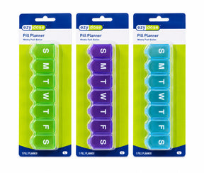 Ezy Dose 7-Day Push Button Pill Case (Medium 5.6" x 1.6")