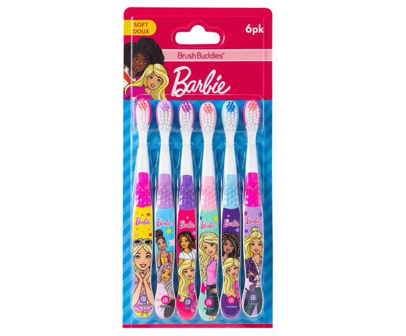 Brush Buddies Barbie Kids Toothbrush - 6 Pack