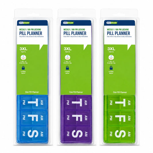 11" x 2.125" x 1.125" Ezy Dose Extra Large Weekly AM/PM Pill Planner