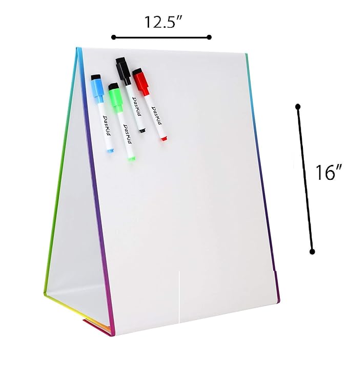 16" x 12.5" Double-Sided Tabletop Magnetic Whiteboard Easel