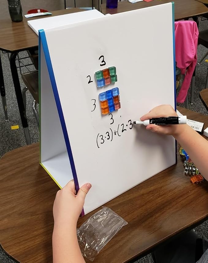 16" x 12.5" Double-Sided Tabletop Magnetic Whiteboard Easel