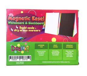 16" x 12.5" Double-Sided Magnetic Tabletop Whiteboard & Blackboard Easel