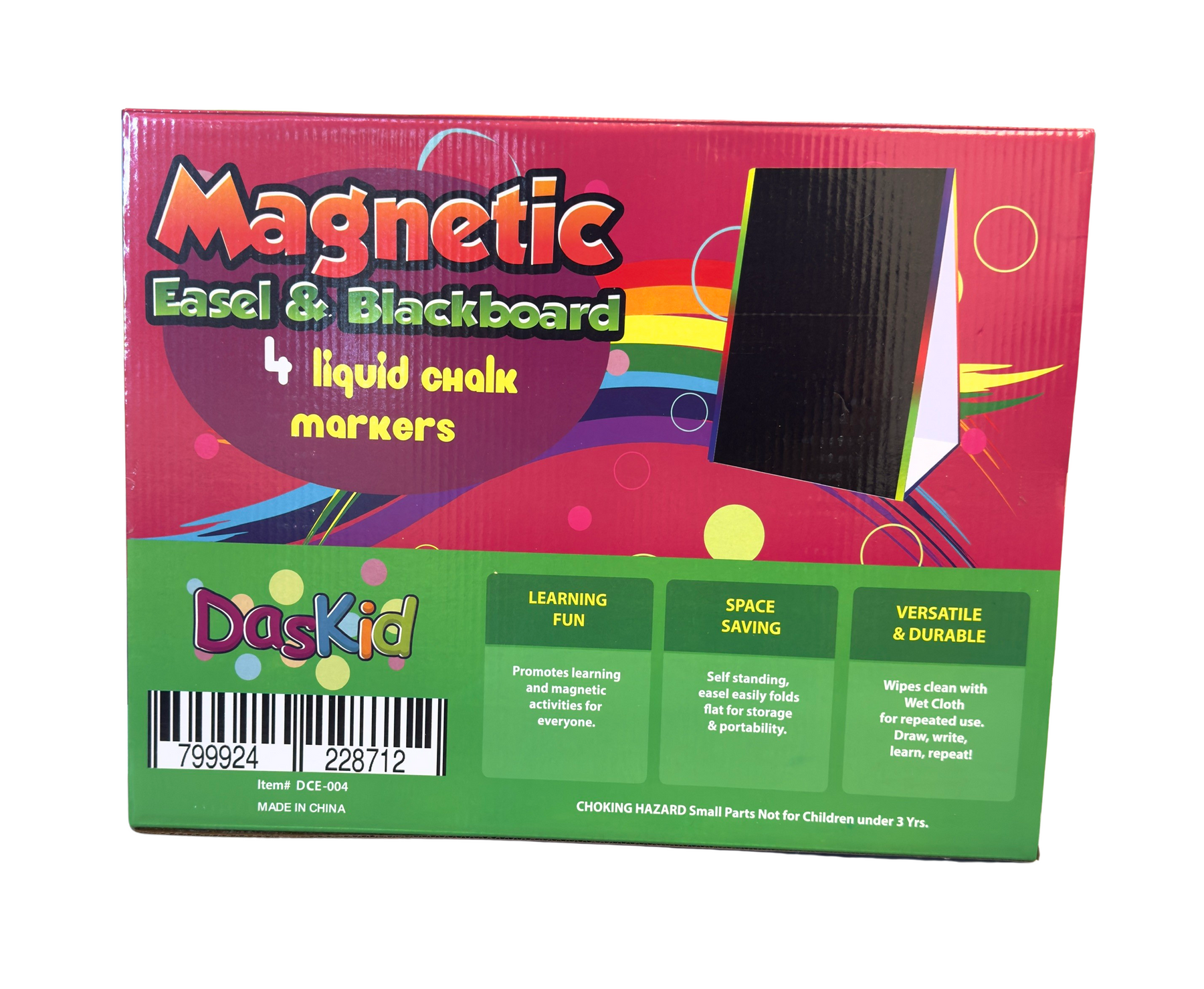 16" x 12.5" Double-Sided Tabletop Magnetic Easel and Blackboard