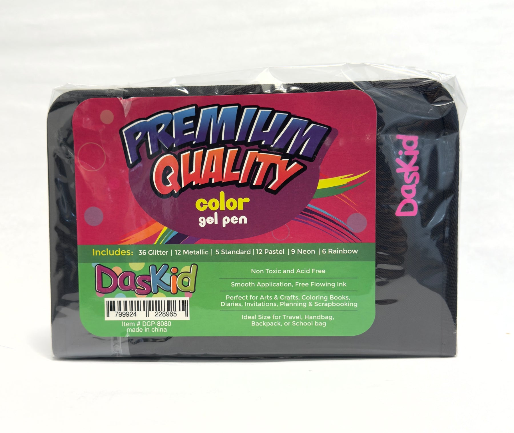 DasKid 160-Color Artist Gel Pen Set with Refills (0.03"–0.04" Tips)
