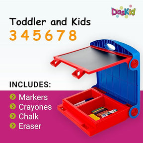 3-in-1 Portable Tabletop Kids Art Easel with Whiteboard & Blackboard