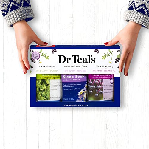 Dr Teal's Epsom Salt Trio Gift Set (Three 11 oz Bags)