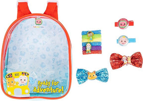 LUV HER CoComelon Kids Backpack with 10-Piece Hair Styling Accessories Pack