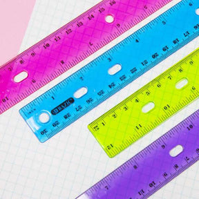 BAZIC Products 12" Jewel Tones Transparent Plastic Color Rulers (4-Count)