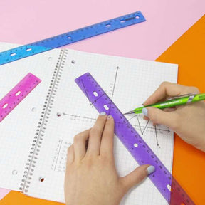 BAZIC Products 12" Jewel Tones Transparent Plastic Color Rulers (4-Count)