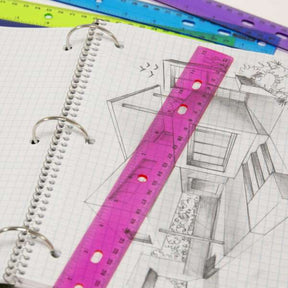 BAZIC Products 12" Jewel Tones Transparent Plastic Color Rulers (4-Count)