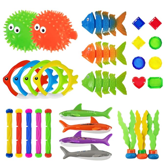29-Piece Underwater Sinking Dive Toys and Pool Games Kit