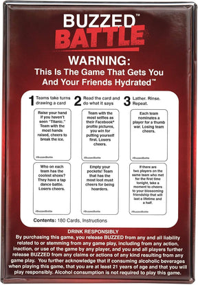 Buzzed Battle Hilarious Team Party Game (180 Cards)