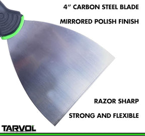 Tarvol 4" Heavy Duty Carbon Steel Putty Knife and Wall Scraper