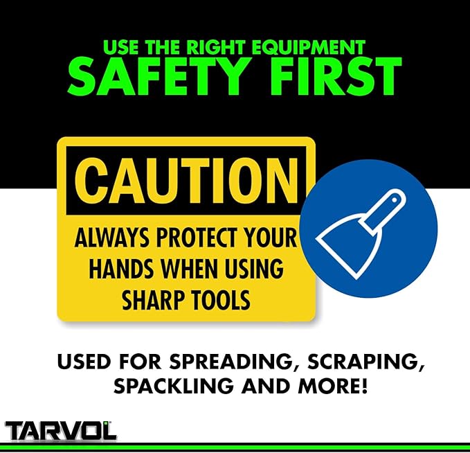 Tarvol 4" Heavy Duty Carbon Steel Putty Knife and Wall Scraper
