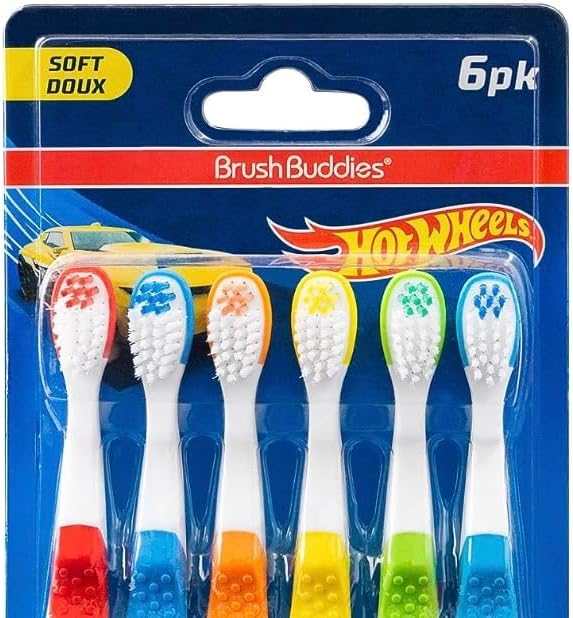 Brush Buddies Hot Wheels Kids Soft Toothbrush 6-Pack