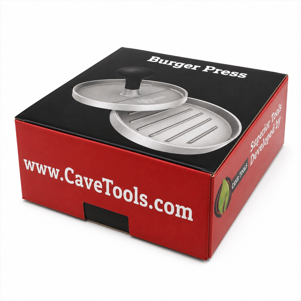 Cave Tools 4.5" Aluminum Hamburger Patty Maker with 200 Parchment Papers