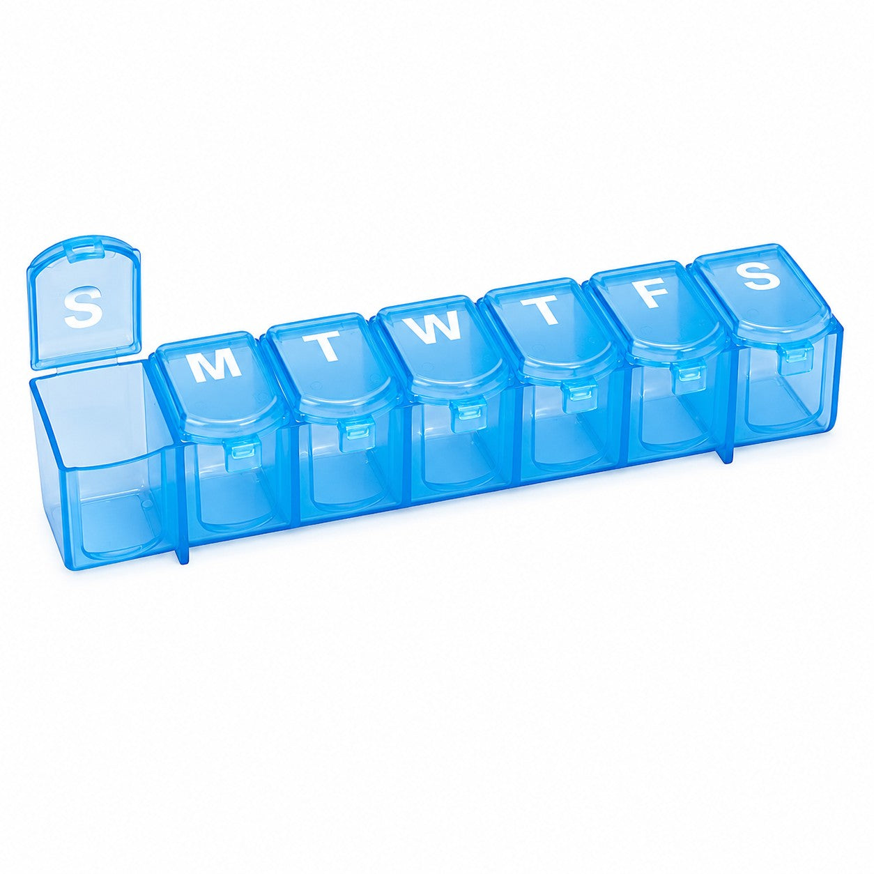 Ezy Dose 7-Day Push Button Pill Case (Medium 5.6" x 1.6")