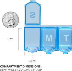 Ezy Dose 7-Day Push Button Pill Case (Medium 5.6" x 1.6")