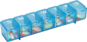 Ezy Dose 7-Day Push Button Pill Case (Medium 5.6" x 1.6")