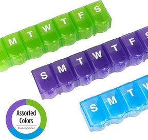 Ezy Dose 7-Day Push Button Pill Case (Medium 5.6" x 1.6")