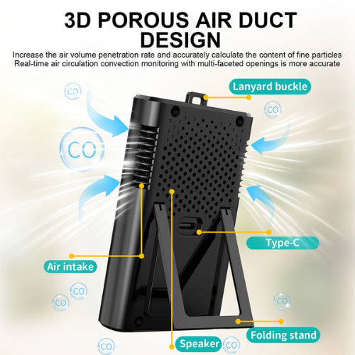 3-in-1 Portable Carbon Monoxide, Temperature and Humidity Monitor