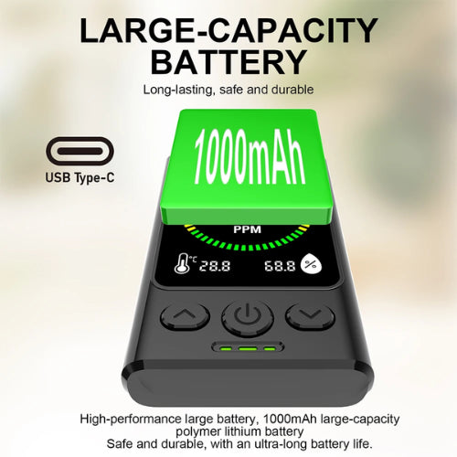 3-in-1 Portable Carbon Monoxide, Temperature and Humidity Monitor